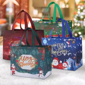 1шт водонепроницаемый Санта-Клаус Снеговик Рождественская вечеринка украшение для дома рождественский подарок сумка нетканый мешок 25*32*17cm