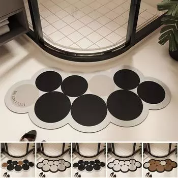 1шт водопоглощающий противоскользящий коврик для ванной комнаты, нерегулярная изогнутая форма, диатомитовый коврик для ванной комнаты, унитаз, коврики для пола 36x75cm