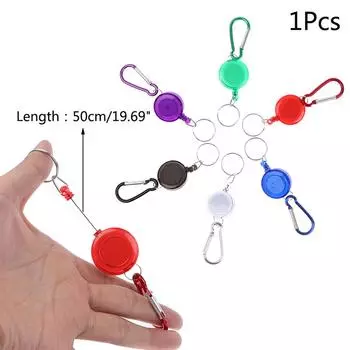 1шт выдвижной брелок для ключей карабин ски-пасс владелец телескопический брелок чёрный