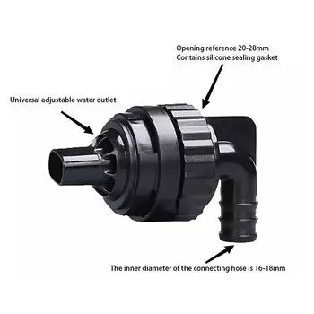 1шт. выход фильтра для аквариума, универсальный поворотный переливной спринклер с утконосом, многофункциональная аквариумная насадка чёрный