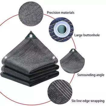 1шт затеняющий тент растения солнцезащитный чехол черный солнцезащитный сетка солнцезащитный парус защита от ультрафиолета 2*2m