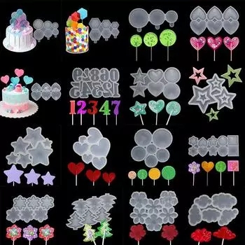 1шт желе и шоколад эпоксидная резинка цветы круглая форма для украшения торта силиконовая форма для леденцов 20