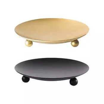 1шт железная пластина подсвечник декоративная колонна тарелка для свечей пьедестал подставка для восковых свечей спа свадьба дни рождения вечеринка 7cm чёрный