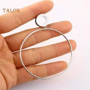 1шт женщин большой круг висячие ушные пробки туннель носилки расширитель пирсинг ювелирные изделия 20mm серебряный