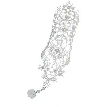 1шт женщин гот розы бусы цветок кружева раб перчатки регулируемое кольцо длинный браслет белый