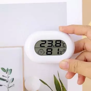 1шт ЖК-цифровой измеритель температуры и влажности для помещений Мини электронный измеритель температуры и влажности / Конвертируемый с подставкой белый