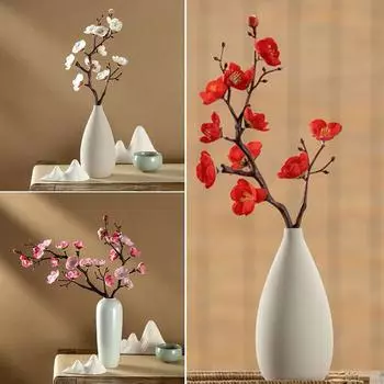 1штискусственный цветок сливы цветы ветка растения домашний офис спальня декор розовый