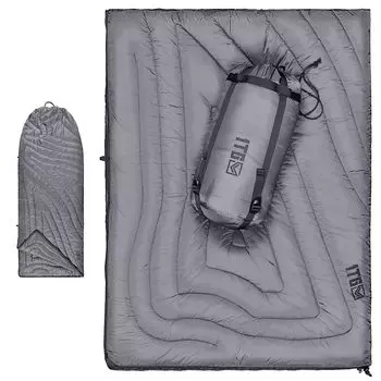 1TG Тактическое Кемпинговое Высокоэффективное Тонкое Холодное 380T Нейлоновое Уличное Кольцевое Уличное Ультра Сон в Аварийном Охлаждении Серое Одеяло, Вставка, Мягкое, серый