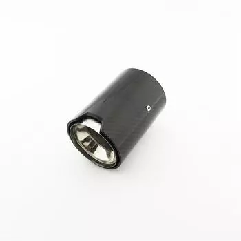 1Universal Car Carbon Fiber Glossy Exhaust End Tail Tips 70mm Inlet 90mm Outlet