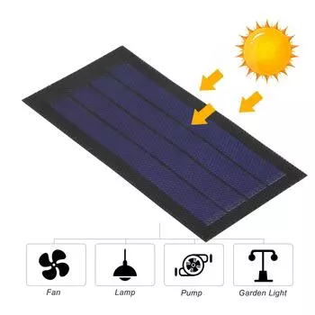 1W 6V Flexible Solar Panel Small Thin Amorphous Silicon Solar Cell DIY Waterproof Camping Portable Power Solar Panel Compatible чёрный