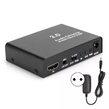 1x1 4K 60Hz HDMI 2.0 o Extractor Digital Optical Splitter YUV4:4:4 HDR EU Plug