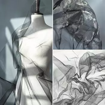 1x1m дизайнерская металлическая ткань художественный материал облако форма жесткие металлические ткани DIY швейная гибкая проволочная сетка домашний декор чёрный