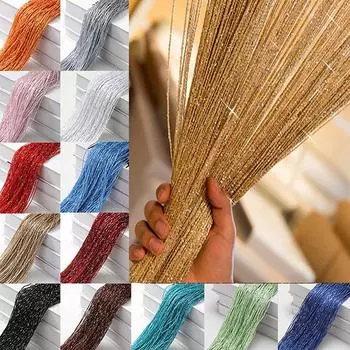 1x2 м блестящая кисточка серебряная линия занавеска балдахин перегородка для гостиной свадебная перегородка для окна и двери драпировка домашний декор 100x200cm