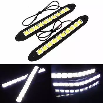 1X 10Led 12V Дневная полосовая лампа Противотуманная фара для вождения автомобиля Водонепроницаемая чёрный