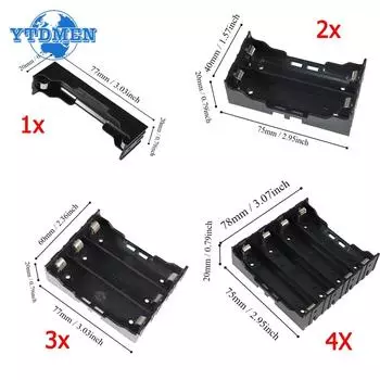 1X 2X 3X 4X 18650 Держатель для батарей Коробка для хранения 18650 Чехлы для внешнего аккумулятора 1 2 3 4-слотовый контейнер для батарей с жестким штифтом 1x18650
