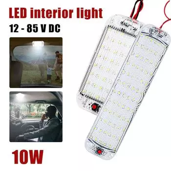 1x 48LED/72LED автомобильный потолочный светильник SMD LED автомобильный внутренний плафон с выключателем вкл/выкл для автомобиля грузовика прицепа автодома