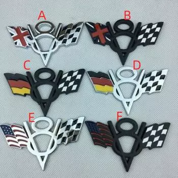 1X Авто V8 3D Металлический Значок США Великобритания Германия Флаг Грузовик Загрузки Автомобиль Стикер Универсальный A