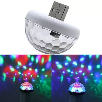 1X Автомобильный USB RGB Мини Интерьер Атмосфера Неоновый Свет Цветная Музыка Светодиодный Декор Лампа