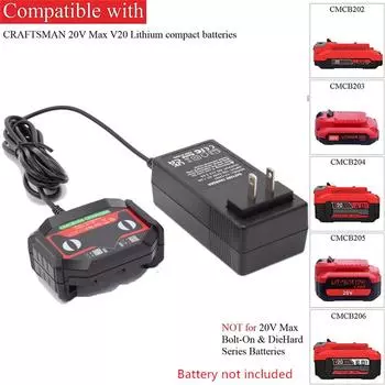 1x Battery Charger For Craftsman V20 20V MAX Series Li-ion Battery Fast Charging