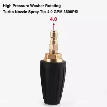 1x Car 1/4 High Pressure Washer Rotating Turbo Nozzle Spray Tip 4.0 GPM 3600PSI