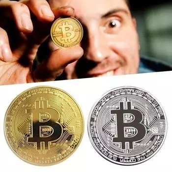 1x художественная коллекция монет BTC, монета биткойн, позолоченная, физические коллекционные подарки серебряный