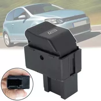 1X Электрический переключатель стеклоподъемника, кнопка управления питанием для VW Polo Hatchback 1999 2000 2001 OE# 6X0959855B Автомобильные аксессуары чёрный