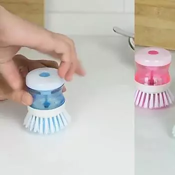 1X кухонная щетка, инструмент для мытья, новая кастрюля, миска для мытья посуды, щетка для ладони, дозатор мыла Random Color-1Pcs красный
