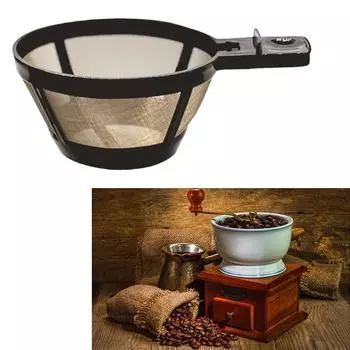 1X многоразовый фильтр для кофе, корзина, чашка, сетчатый фильтр для кофемашины