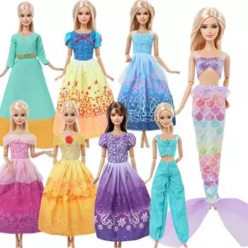 1x наряды для кукол принцессы, вечерние бальные платья, платье, одежда для куклы Барби, аксессуары 1/6 11,5 дюймов, куклы, игрушки для девочек(НЕТ КУКЛ) ярко-розовый