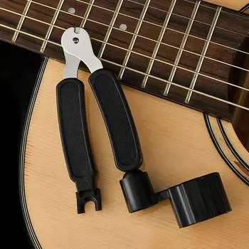1X Пластиковая многофункциональная машинка для намотки струн гитары, съемник бриджевых пинов, кусачки для струн
