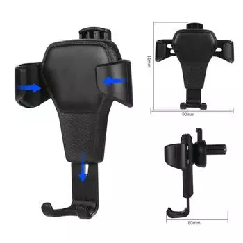 1X противоскользящий противоскользящий противоскользящий мобильный телефон царапин автомобильный воздуховыпускной клапан гравитационный кронштейн для мобильного телефона чёрный