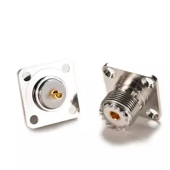 1X разъем So239 UHF Female Jack 4-Hole 25Mm Flange PIP Panel Mount