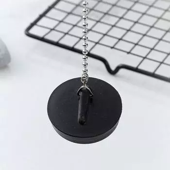 1X резиновая заглушка для слива с цепочкой для кухни, ванной, ванны, раковины