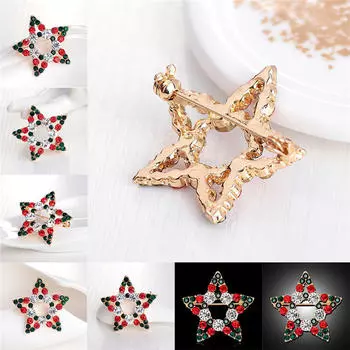 1X Рождественская брошь-булавка в виде снеговика-звезды, рождественский подарок