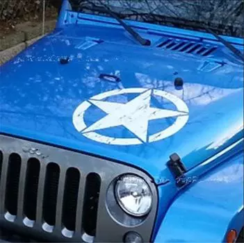 1x Стильная наклейка на автомобиль с узором белой звезды, виниловая наклейка высокого качества для грузовика, внедорожника