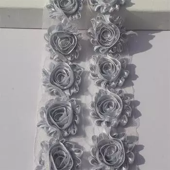 1y 2.5 дюймов блестящие цветы из ткани для принцессы девочек повязки на голову аксессуары для волос детские рубашки туфли своими руками поделки цветы