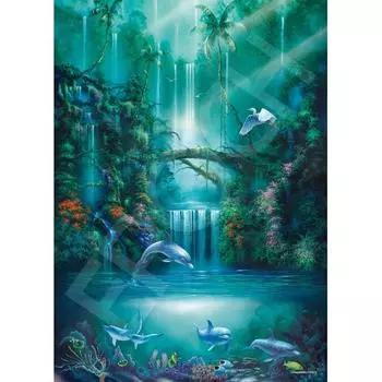 EPOCH 2000 Супер Маленький Пазл ИллюстрацияИскусство Морское Искусство Зачарованный Бассейн (38 х 53 см) 54-716 В комплект входит клей, шпатель, чек с оценками