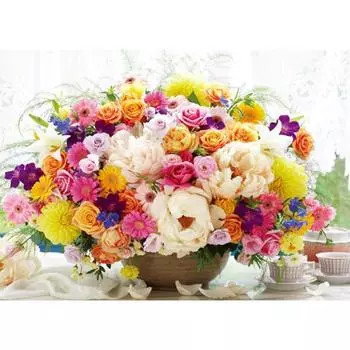 2000 piece jigsaw puzzle - Flower Cafe, popular Korean puzzle