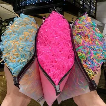 2000 шт./пакет красочные маленькие одноразовые эластичные резинки для волос детские резинки для волос держатели для хвостиков резинки конфетные аксессуары для волос резинки для волос 1000PCS