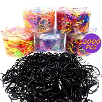 2000 шт., прочный держатель для косы, повязка на голову, веревка, аксессуары для волос, детские аксессуары для волос, косичка 80pcs чёрный