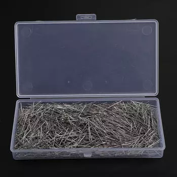2000 шт., швейные булавки, серебряные, 26 мм, плоские прямые булавки для квилтинга для портнихи, с коробкой для хранения