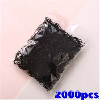 2000 упаковок, прочный держатель для хвоста, резиновая веревка, резинки, детский головной убор, вьющиеся волосы 80pcs чёрный