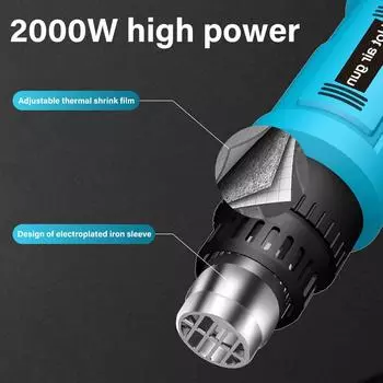 2000 Вт Термофен 100-600 Регулируемая температура Термофен EU 220 В/US 110 В 4 насадки для самостоятельной зачистки краски усадки ПВХ