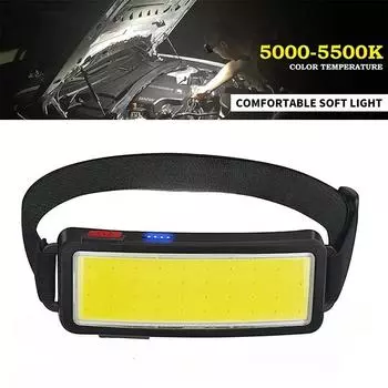2000LM Новые фары COB с мягким освещением, USB перезаряжаемые фонари для рыбалки, уличные, кемпинговые, сильные фары на голове 800LM
