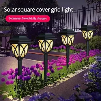 2000LM светодиодные солнечные фонари для газона, уличный водонепроницаемый теплый свет, украшение сада, лампа для дорожки, виллы, двора, подъездной дороги White-2PCS