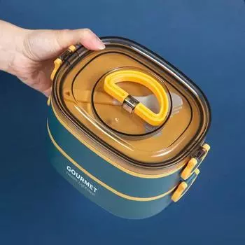 2000ML Portable Stainless Steel Lunch Box 3Layer Stackable Multi-Purpose Microwave Bento Lunchbox Leakproof Meal Prep Containers 2000ml