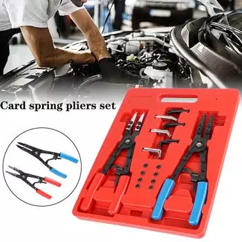 2001700 Внутренние и внешние плоскогубцы для стопорных колец, автозапчасти, 10 дюймов, набор металлических плоскогубцев для стопорных колец, прочный, 2 шт./набор, универсальный инструмент для ремонта автомобиля 2001700