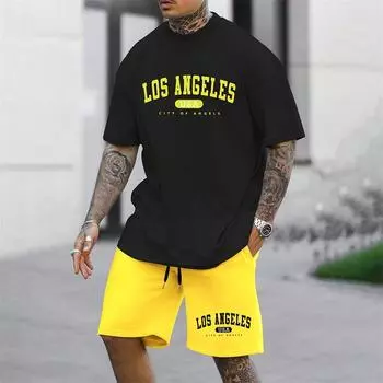 20024 Мужской спортивный костюм для активного отдыха, баскетбольный костюм, летняя одежда для отдыха на море, мужская домашняя свободная удобная пижама S