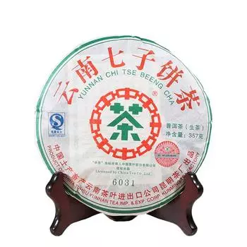 2007 ChinaTea CNNP 6031 Юньнаньский чай Пуэр Сырой чайный торт 357 г Старый выдержанный чай Пуэр