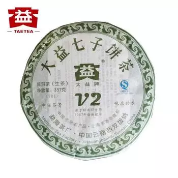 2007 Dayi V2 Шэн Пуэр Китайский чай TAETEA Raw Puer Batch 701 Чай Мэнхай 357г 357g